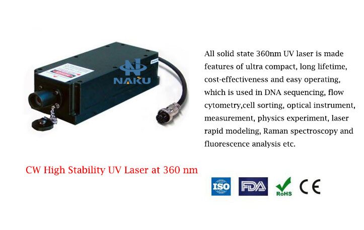 Ultra Compact 360nm CW High Stability UV Laser 1~100mW